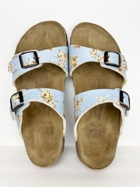 Birkenstock Birki's Michele Tahiti Blue Floral Rose Birko-Flor Sandal EU 37 US 6